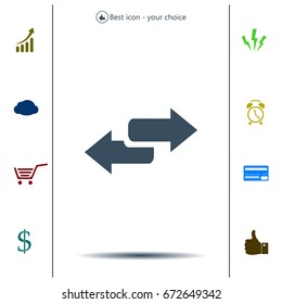 The left and right arrows icon. Arrows symbol.