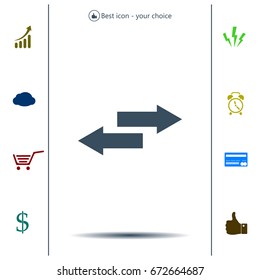 The left and right arrows icon. Arrows symbol.
