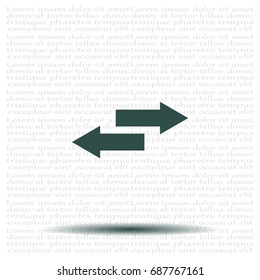 The left and right arrows icon. Arrows symbol.