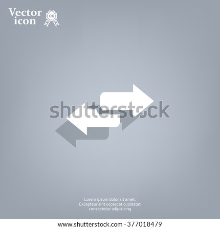 The left and right arrows icon. Arrows symbol.