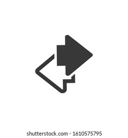 The left and right arrows icon. Two side Arrows symbol. Flat Vector illustration isolated on white background.
