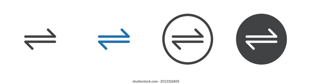 Left and right arrows icon Vector logo outline