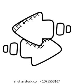 
Left and right Arrows for indication and direcion concept

