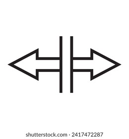left or right arrows line art icon for mobile application, ui and website design isolated on white background