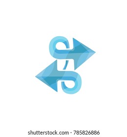 The left and right Arrows Logo Template . colorful symbol