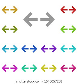 Left and right arrows multi color icon. Simple glyph, flat vector of arrow icons for ui and ux, website or mobile application