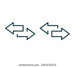Left right arrows vector icon. Transfer arrows icon. 2 side arrow icon