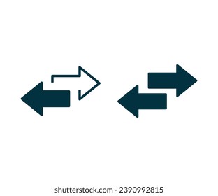 Left right arrows vector icon. Transfer arrows icon. 2 side arrow icon