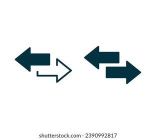 Links rechts Pfeilzeichen, Vektorsymbol. Pfeile-Symbol übertragen. 2-Seiten-Pfeilsymbol