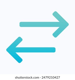 Left And Right Arrows Vector Icon, Arrows Vector Icon. Isolated Gradient Vector Icon.