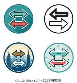 left right arrows vector icon transfer arrows icon set