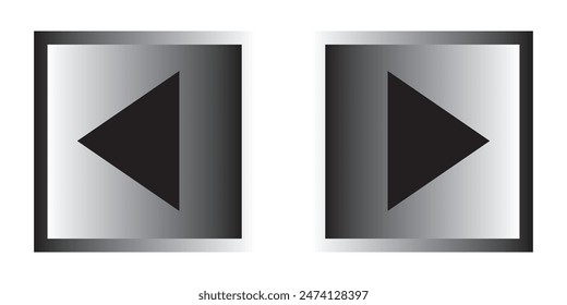 Left right or back next icon button vector illustration.  Next and previous buttons on white background.
