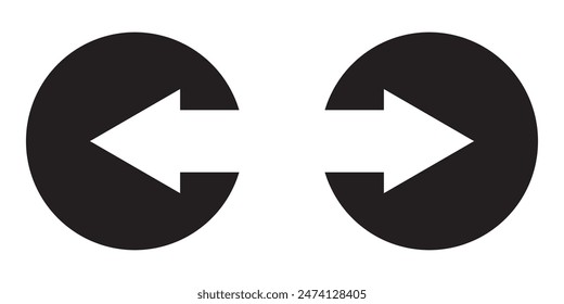 Left right or back next icon button vector illustration.  Next and previous buttons on white background.