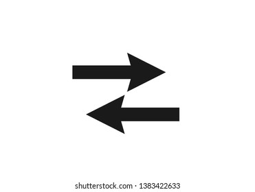 Left and right black arrow icon vector 