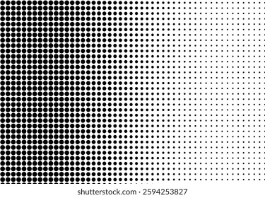 Left to Right Black and White Halftone Gradient