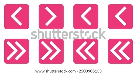 Left right bold icon set. Pink icon.