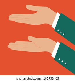 left and right business man hand,illustration,vector