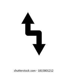 Left and right connected arrow icon. Design template vector