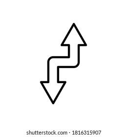 Left and right connected arrow line icon. Design template vector