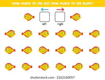 Izquierda o derecha con una tierna prenda de dibujos animados. Juego educativo para aprender de izquierda a derecha.