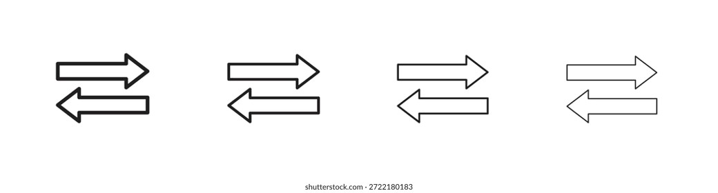 Left right direction icon outline trend modern simple versions