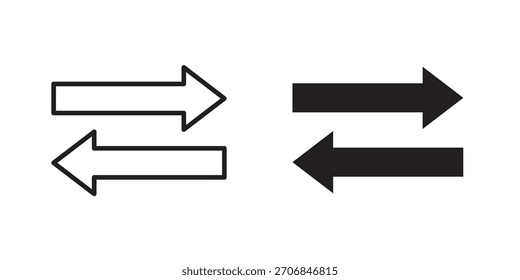 Left right direction icon symbol for logo, web, app designs.