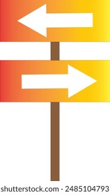 signo de dirección izquierda y derecha, fondo blanco