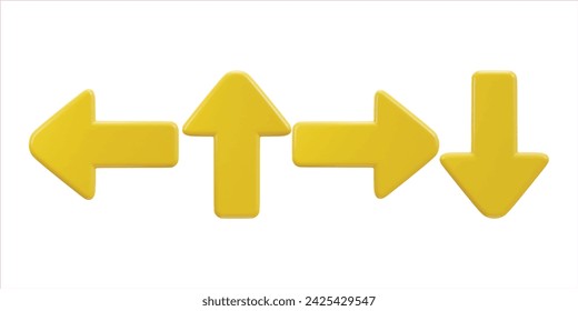 left right Up and down arrow icon on 3d rendering vector illustration set