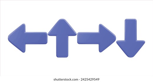 left right Up and down arrow icon on 3d rendering vector illustration set