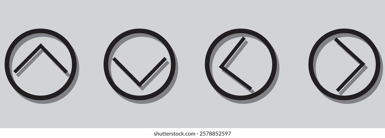 left right up down arrow navigation direction vector design