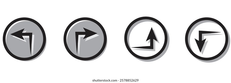 left right up down arrow navigation direction vector design