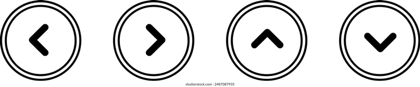 left right up down black arrow vector design