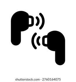 Left And Right Earbuds Radiating Sound