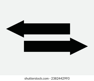 Linkes Rechts-Exchange-Pfeilsymbol 2 Zwei-Punkte-Zeigerrichtung Verbindung Transfer Switch Swap Schwarze Linie Umrissform Symbol EPS Vektorgrafik