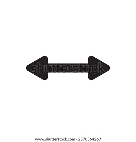 Left and right expansion arrows. Black color isolated on white background