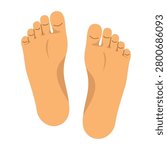 left and right foot soles on white background, human feet anatomy, footprint, podiatry, wellness and healthcare concept - vector illustration

