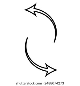 Left right green, red curved arrows. Two horizontal direction symbols. Isolated on a white background. vector design eps 10