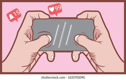 a left and right hand hanging landscape smartphone