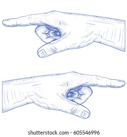 left and right hand with index finger pointing direction