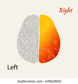 Left and right hemisphere of human brain