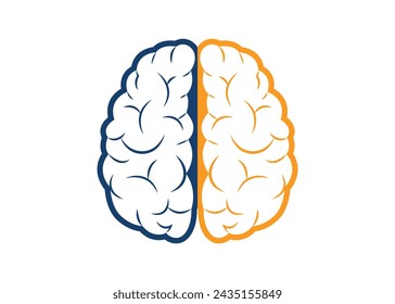 Concepto de cerebro humano izquierdo derecho. Parte creativa y lógica para infografías sociales y empresariales. Elemento de diseño vectorial de tema educativo y creativo.