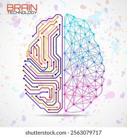 Left right human brain concept. Logic part and creative part, analytical vs creativity