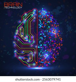 Left right human brain concept. Logic part and creative part, analytical vs creativity