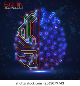 Left right human brain concept. Logic part and creative part, analytical vs creativity