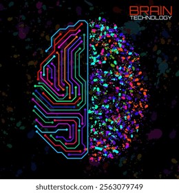 Left right human brain concept. Logic part and creative part, analytical vs creativity