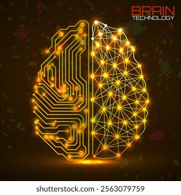 Left right human brain concept. Logic part and creative part, analytical vs creativity