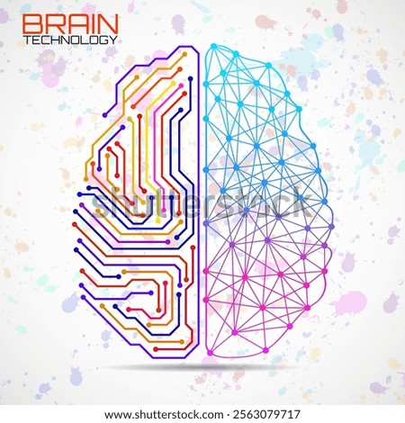 Left right human brain concept. Logic part and creative part, analytical vs creativity