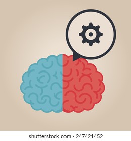 Left & right human brain illustration