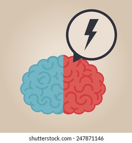 Left & right human brain illustration
