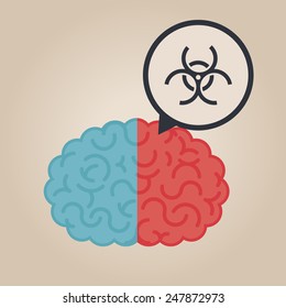 Left & right human brain illustration